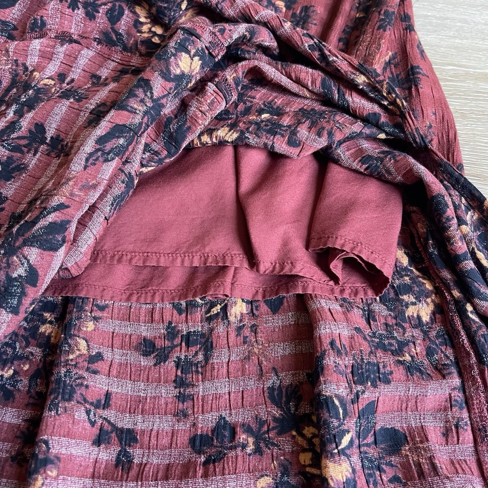 Free People SM Jaymes Midi Dress Smocked Vamp Romance Whimsy Grunge Fairy $168 - Picture 9 of 12